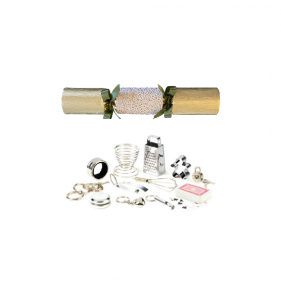 14" Opulent Dots Gold Hand Made Christmas Crackers
